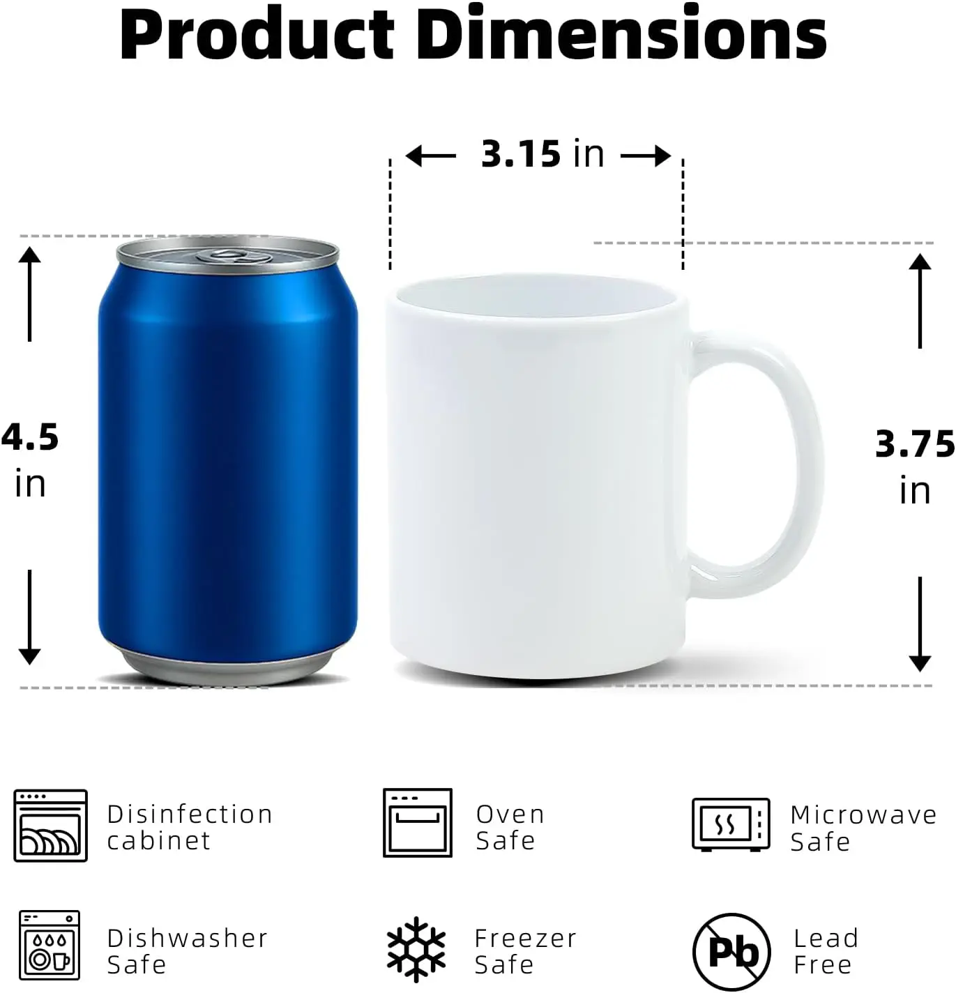 Sublimation Mugs 11 oz, Sublim - Sublimation Mug White 评论和价格