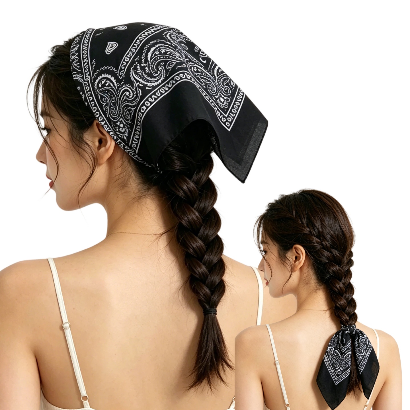 1/2/4/10pcs Hip Hop Cowboy Pai - Bandana Blank White 评论和价格