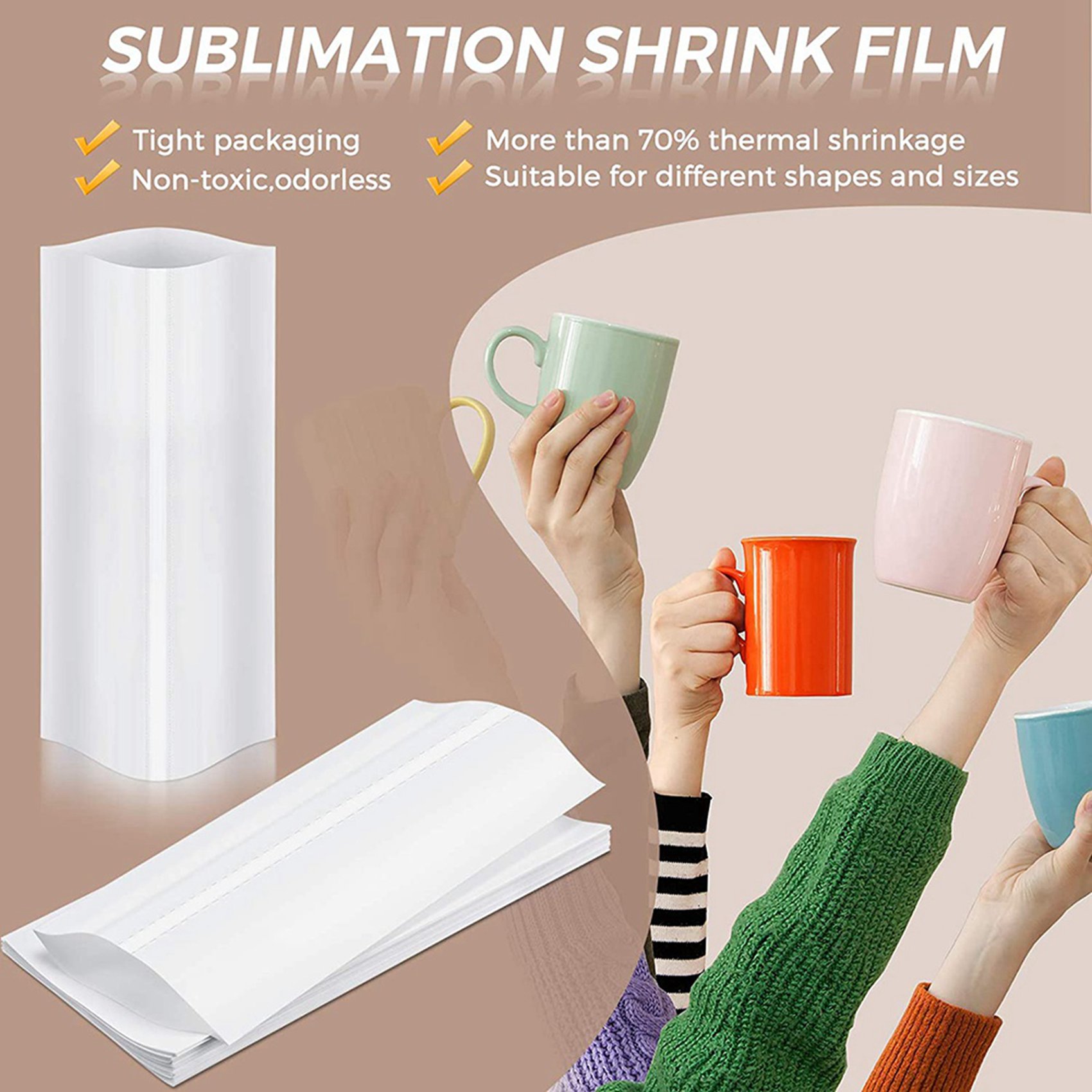 A74E-140Pcs Sublimation Shrink - Sublimation Mug White 评论和价格