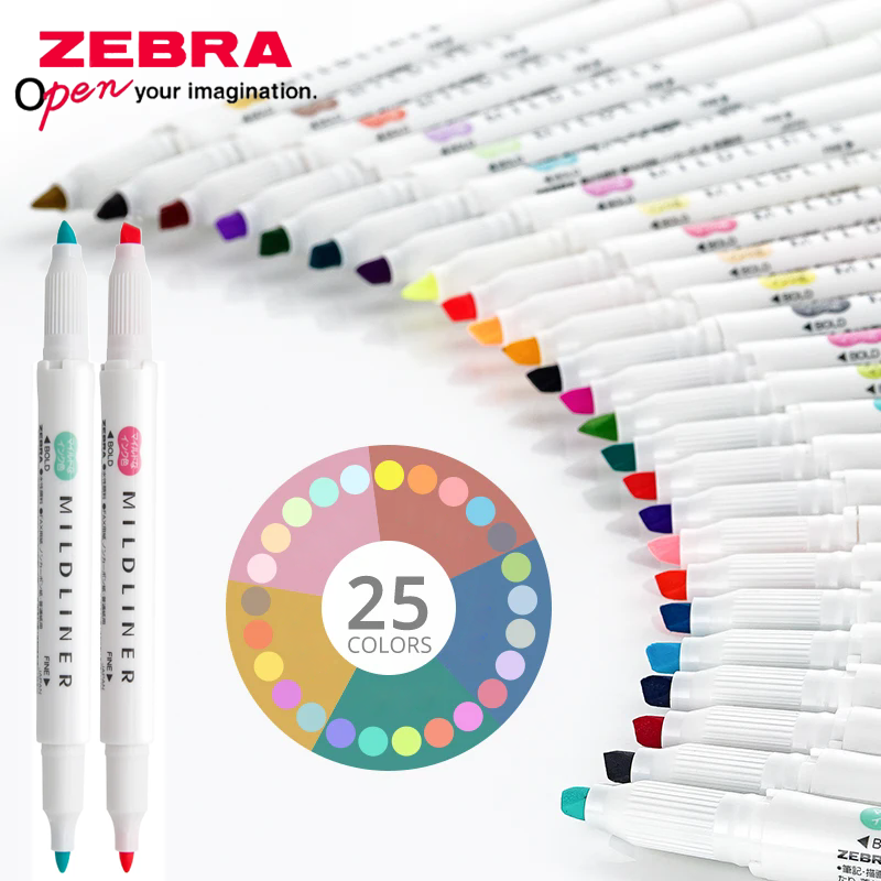 25 Colors Japan ZEBRA Mildline - Zebra Pen Mildliner 评论和价格